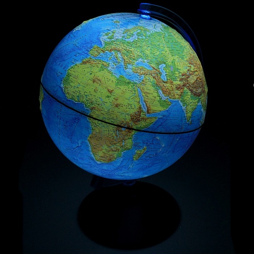 Глобус 25см Физический рельефный с подсветкой от батареек Globen, Ве022500258