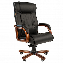 Кресло офисное Chairman 453 кожа черная CH-453