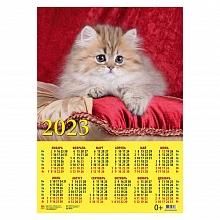 Календарь  2023 год листовой А2 Год кота.Очаровательный малыш День за Днем, 90319