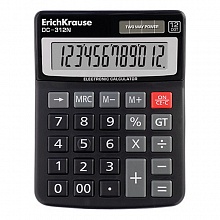 Калькулятор настольный 12 разрядов черный DC-312N Erich Krause, 50312