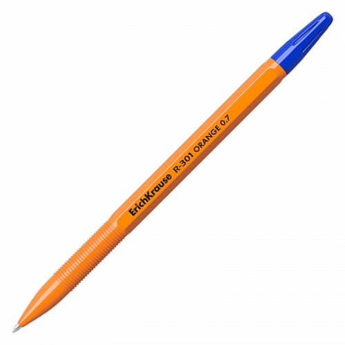 Ручка шариковая 0,7мм синий стержень масляная основа R-301 Orange Stick Erich Krause, 43194