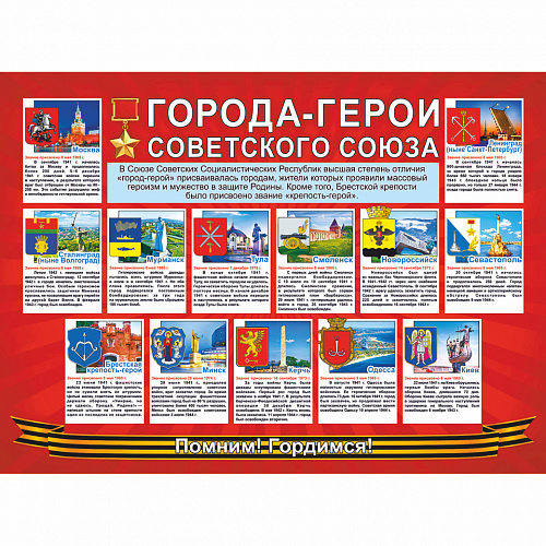 Плакат Города-Герои Советского Союза Мир Поздравлений 070.593