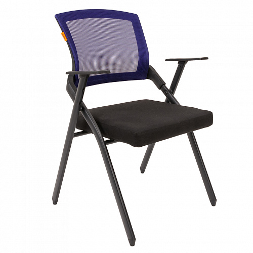 Кресло для посетителей Chairman Nexx черное тканевое покрытие, спинка синяя сетка DW61