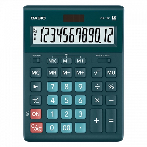 Калькулятор настольный 12 разрядов CASIO темно-зеленый GR-12C-DG-W-EP