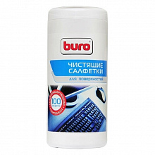 Салфетки чистящие для поверхностей 100 штук в тубе BURO BU-Asurface
