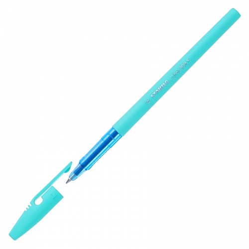 Ручка шариковая 0,5мм синий стержень бирюзовый корпус STABILO Liner Pastel 808 F, 808FP1041-1