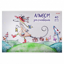 Альбом для рисования А4 40л скоба Мышка на прогулке Проф-Пресс, 40-0002