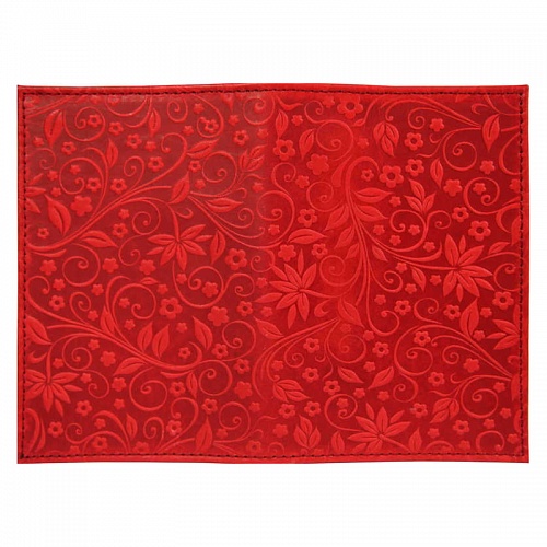 Обложка для паспорта из натуральной кожи красная Флаверс Имидж, 1,2-055-201-0