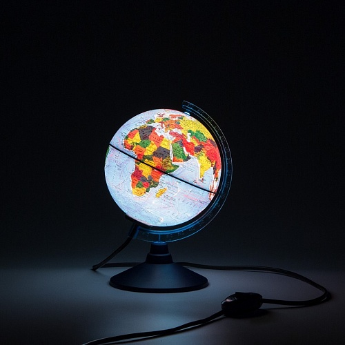 Глобус 15см Физико-политический с подсветкой Globen, Ке011500201