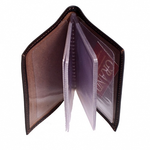 Футляр для магнитных карт кожа гладкая цвет коричневый Grand 02-128-0723