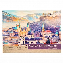 Альбом для рисования А4 40л склейка Город в горах Проф-Пресс, 40-0086