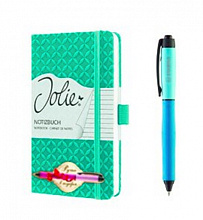 Набор подарочный SIGEL JOLIE Beauty блокнот + ручка STABILO Palette, А6, бирюзовая утонченность, JN314+268/3-41-1