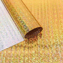 Бумага упаковочная 70смх8,33м Пленка голография золотая OMG, 00070810-1
