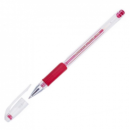 Ручка гелевая 0,5мм красный стержень CROWN Grip HJR-500R