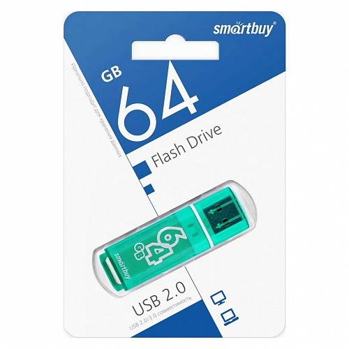 Флеш-диск  64ГБ Smartbuy Glossy Green SB64GBGS-G