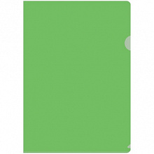 Папка-угол А4 пластик 0,18мм зеленый Бюрократ E310N/1GR