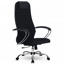 Кресло офисное МЕТТА Metta черное тканевое покрытие, хром S-BK-10