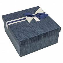 Коробка подарочная квадратная  19,5х19,5х9,5см синяя Best wish for you OMG 720616/32