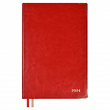 Ежедневник датированный 2024г А5 176л красный кожзам Сариф Феникс Escalada, 63771