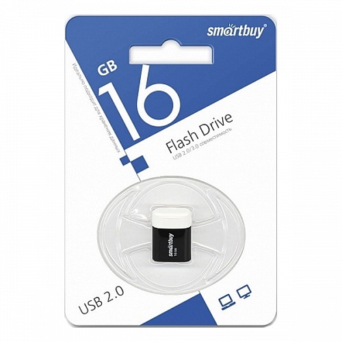 Флеш-диск  16ГБ Smartbuy LARA Black, SB16GBLARA-K