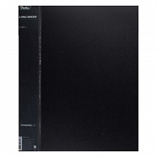Папка на 4 кольца А4 пластик 25мм внутренний карман черная Hatber STANDARD, 4AB4_00101