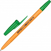 Ручка шариковая  1мм зеленый стержень масляная основа оранжевый корпус Corvina 4016304