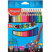 Карандаши  36 цв трехгранные ударопрочные MAPED Color Peps 832017