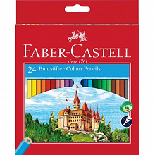 Карандаши  24 цв. Faber-Castell Eсo Замок, с точилкой, 120124