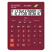 Калькулятор настольный 12 разрядов красный SKAINER SK-555RD