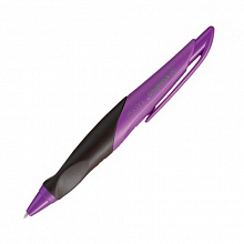Ручка гелевая автоматическая тренажер для левшей 0,5мм синий стержень корпус фиолетовый-коричневый STABILO B-39998-10
