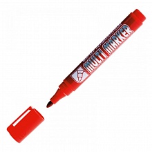 Маркер перманентный CROWN Multy Marker красный 3мм круглый, CPM-800