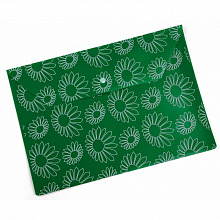 Папка-конверт с кнопкой А4 пластик 0,18мм Ромашки непрозрачный зеленый Бюрократ PK823NGRN