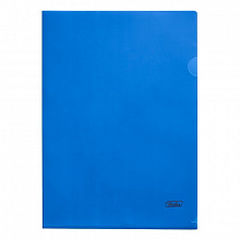 Папка-угол А4 пластик 180мкм синяя Hatber, AG4_00102