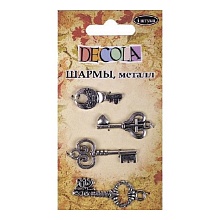 Набор для творчества шармы металлические 4шт Ключи Decola Vintage 5944