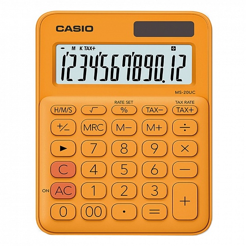 Калькулятор настольный 12 разрядов CASIO оранжевый MS-20UC-RG-S-EC