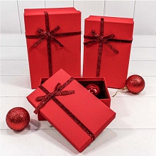 Коробка подарочная прямоугольная  19х12х6,6см Блеск красный OMG 7201420/1