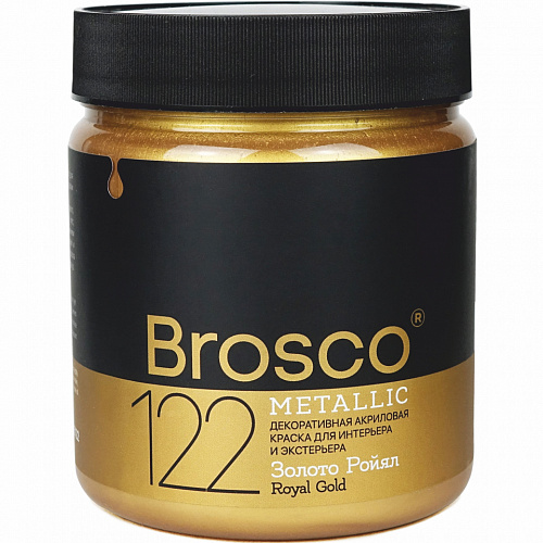 Краска акриловая 500мл №122 Золото Ройял Brosco 2505122