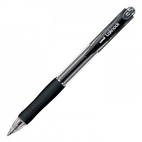 Ручка шариковая автоматическая 0,7мм черный стержень UNI Laknock SN-100