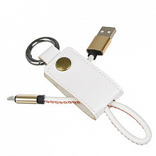 Шнур USB брелок FORZA в кожаной оплетке с кольцом 916-054