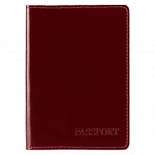 Обложка для паспорта из натуральной кожи бордовая Вектор Rossi, ОП-101-1131