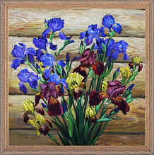 Вышивка пайетками Ирисы 30х30 см, COLOR KIT, CMD001
