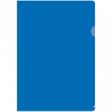 Папка-угол А4 пластик 0,18мм синий Бюрократ E310N/1BLUE