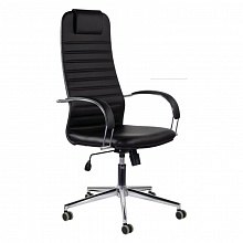 Кресло офисное BRABIX Pilot EX-610 CH хром экокожа, черное, 532418