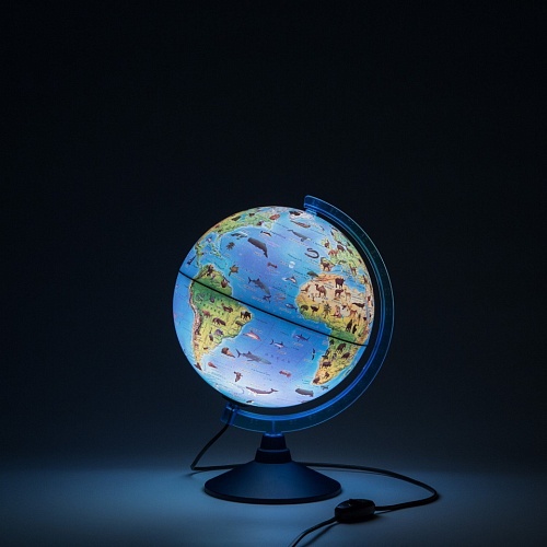 Глобус 25см Зоогеографический интерактивный с подсветкой Globen, INT12500306