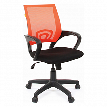 Кресло офисное Chairman 696 тканевое покрытие, спинка оранжевая сетка TW-66
