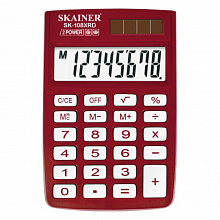 Калькулятор карманный  8 разрядов красный SKAINER SK-108XRD 