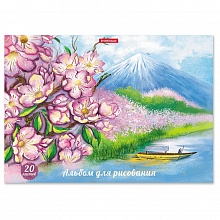 Альбом для рисования А4 20л склейка Цветущая Япония  Erich Krause, 49828