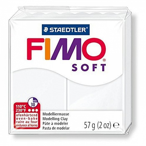 Пластика запекаемая  57г белая Staedtler Fimo Soft, 8020-0