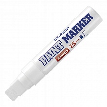 Маркер-краска 15мм белый прямоугольный нитро-основа пластиковый корпус Jumbo MunHwa JPM15-05