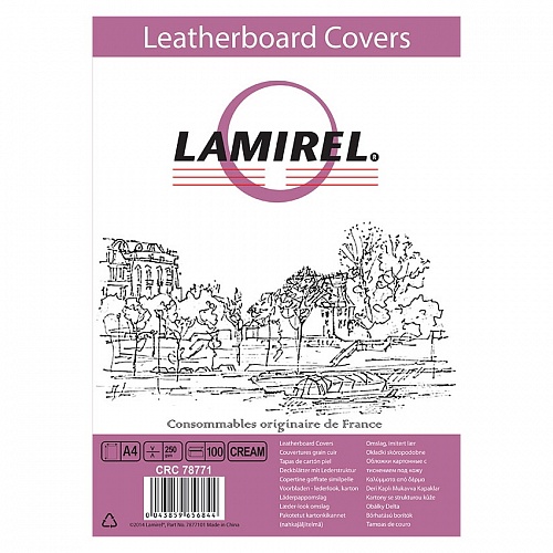 Подложка - картон тисненый А4 кремовый 230 г/м2 Lamirel Delta LA-78771